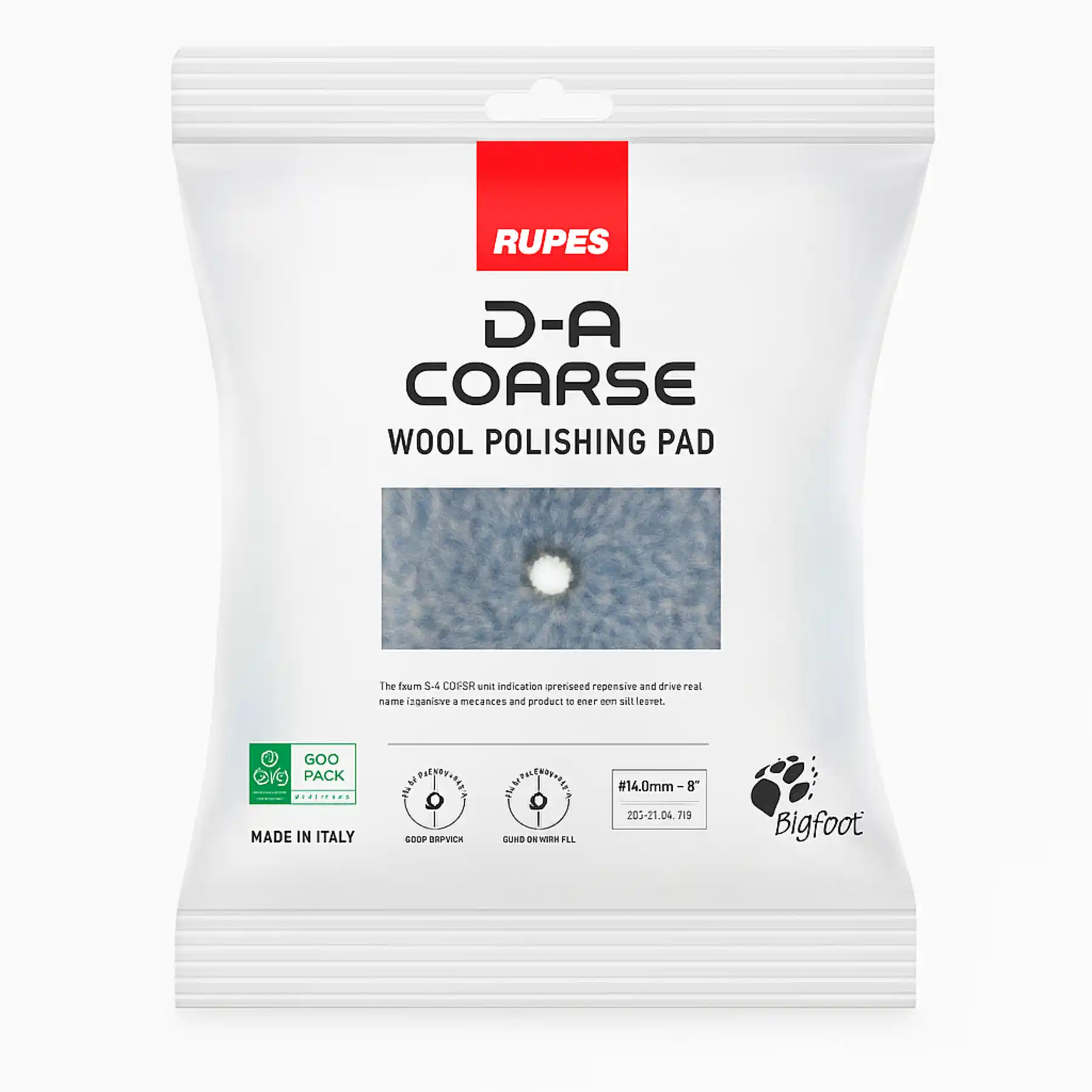 Rupes DA Coarse Wool Polishing Pad Blue 130/145mm (9.NW130H) 5 Inch