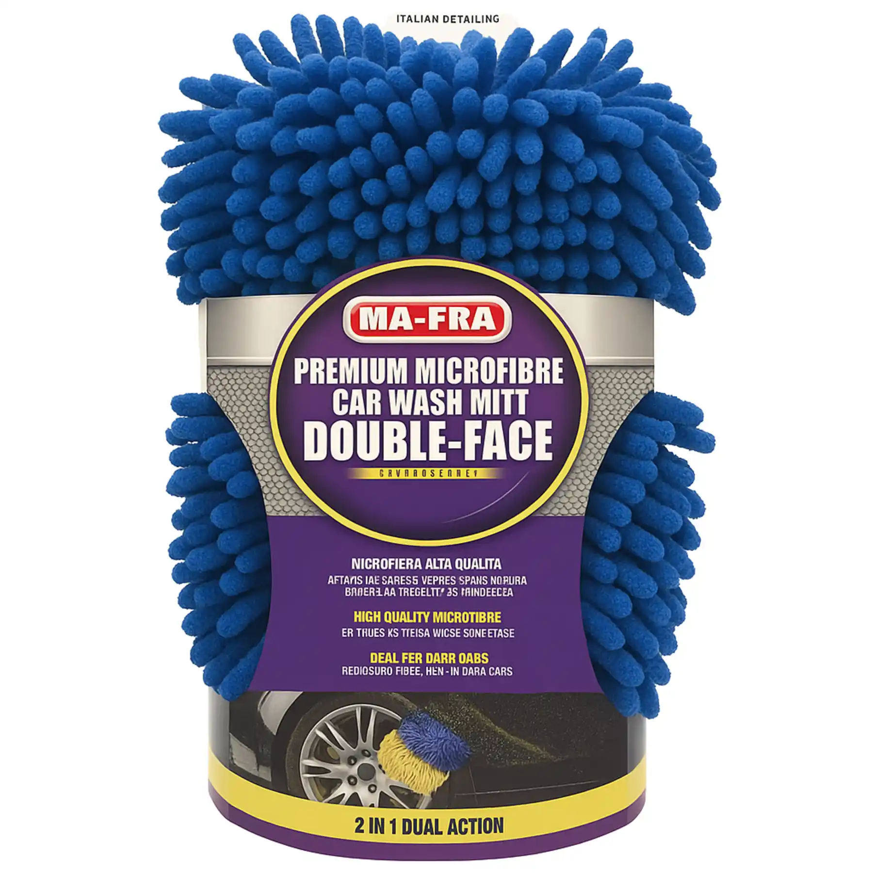 Guanto Premium Microfiber Car Wash Mitt Double - Face Hand Gloves (Pack of 2)